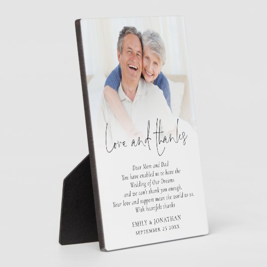 新婚感謝してい愛親の写真結婚の フォトプラーク (側面)
