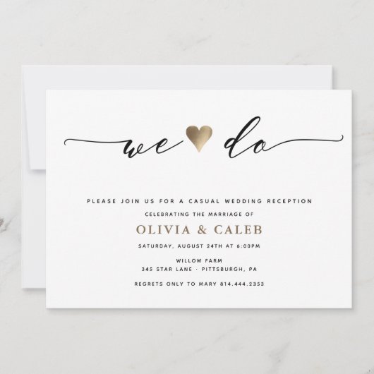 新婚披露パーティーのご案内 招待状 (正面)