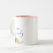 新婚数々の嫁のエレガントフローラ ツートーンマグカップ (正面左)