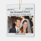 新婚新聞結婚式の写真 セラミックオーナメント (左)
