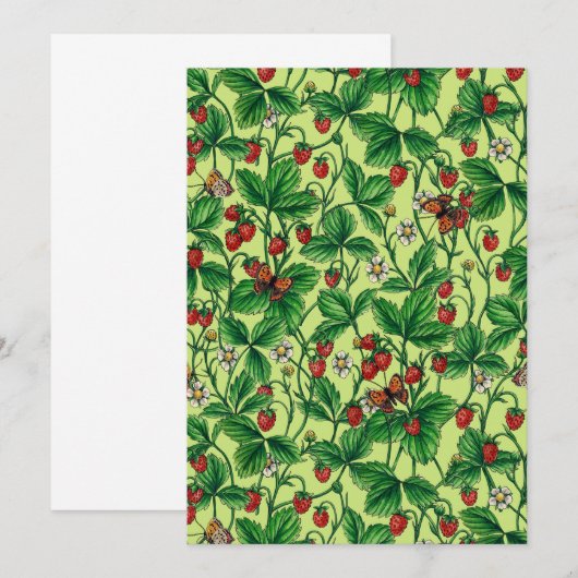 新婚旅行で野生のイチゴ (正面/裏面)