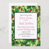 新婚旅行で野生のイチゴ 招待状 (正面/裏面)