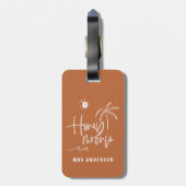 新婚旅行のパーム結婚の木の贈り物のビーチモダンl ラゲッジタグ (裏面縦)