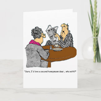 新婚旅行のユーモア サンキューカード