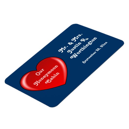 新婚旅行の小屋の青い巡航のドアのマーカー マグネット (左側)