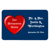 新婚旅行の小屋の青い巡航のドアのマーカー マグネット (横)