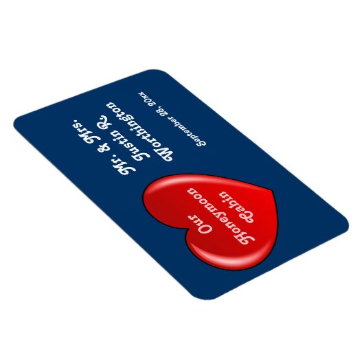 新婚旅行の小屋の青い巡航のドアのマーカー マグネット (右側)