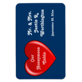 新婚旅行の小屋の青い巡航のドアのマーカー マグネット (縦)