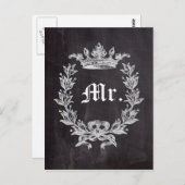 新婚旅行の新郎の黒板の結婚式の氏 ポストカード (正面/裏面)