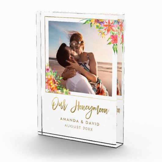 新婚旅行の記念品の新婚者の花嫁のギフトの記憶 フォトブロック (右)