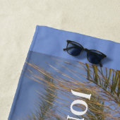 新婚旅行の逃走のヤシの木のビーチタオル ビーチタオル (インサイチュ)