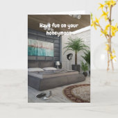新婚旅行を楽しんでください。 カード (黄色い花)