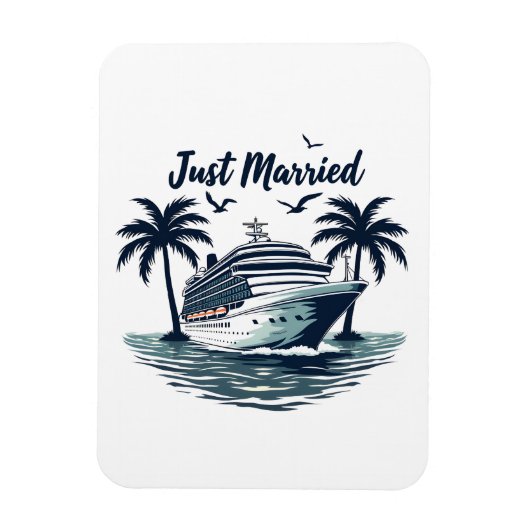 新婚旅行クルーズ夏の結婚式夫婦 マグネット (縦)