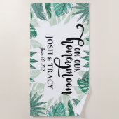 新婚旅行ビーブスハネムーンウェディングギフト ビーチタオル (正面)