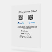 新婚旅行ファンドvenomo paypal寄付Q Rカップル アクリルサイン (傾斜)