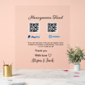 新婚旅行ファンドvenomo paypal寄付Q Rカップル アクリルサイン (ウェディング)