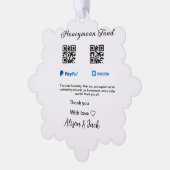 新婚旅行ファンドvenomo paypal寄付Q Rカップル オーナメントカード (左)