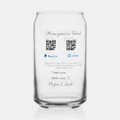 新婚旅行ファンドvenomo paypal寄付Q Rカップル ガラス缶 (裏面)