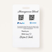 新婚旅行ファンドvenomo paypal寄付Q Rカップル バッジ (裏面)