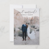 新婚旅行中にサプライズ発表 ご招待 招待状 (正面)