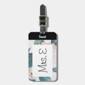 新婚旅行客のバッグのラベル ラゲッジタグ (正面縦)