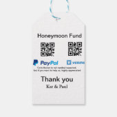 新婚旅行積立金 PayPal Venmo QRコード ありがとうございます ギフトタグ (裏面)