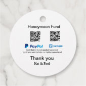 新婚旅行積立金 PayPal Venmo QRコード ありがとうございます フェイバータグ (裏面)
