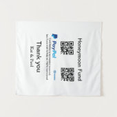 新婚旅行積立金 PayPal Venmo QRコード ありがとう タペストリー (正面(横))