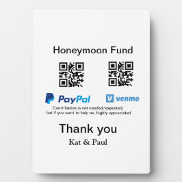新婚旅行積立金 PayPal Venmo QRコード ありがとう フォトプラーク
