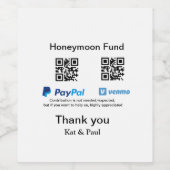 新婚旅行積立金 PayPal Venmo QRコード ありがとう ワインラベル (シングルラベル)