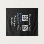 新婚旅行費用寄付先 PayPal Venmo QRコード ありがとう タペストリー (正面(横))