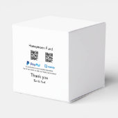 新婚旅行費用寄付用のPayPal Venmo QRコード ありがとう フェイバーボックス (裏面サイド)