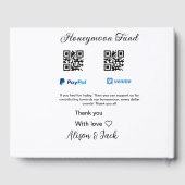 新婚旅行資金 ヴェンモ ペイパル 寄付 QR カップル ゲストブック (裏面)