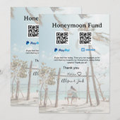 新婚旅行資金 ヴェンモ ペイパル 寄付 QR カップル 招待状 (正面/裏面)