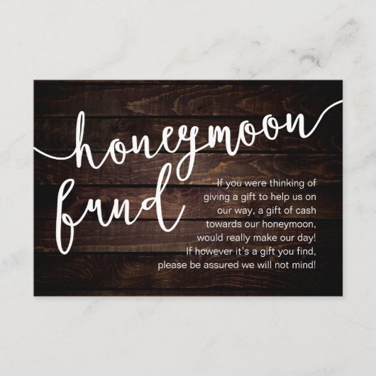 新婚旅行資金 現金希望、ギフトについてのメモ エンクロージャーカード (正面)