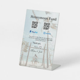 新婚旅行資金 Venmo PayPal 寄付 QRコード カップル 台座サイン