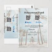 新婚旅行資金 Venmo PayPal 寄付 QR カップル ポストカード (正面/裏面)