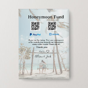 新婚旅行資金 Venmo PayPal 寄付 QR カップル 缶バッジ