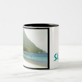 新婚旅行、セントルシアのマグ ツートーンマグカップ (中央)