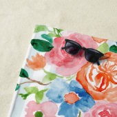 新婚旅行 - パーソナライズされた花の新婚旅行 ビーチタオル (インサイチュ)