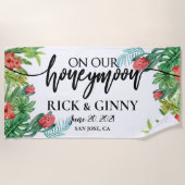 新婚旅行 - 名入れ 新婚旅行 ビーチタオル (正面)