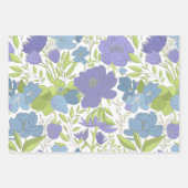 新婚旅行、薄紫、および青いギフトラップ ラッピングペーパーシート (正面)