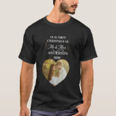 新婚最初のクリスマス ハート型 写真入りTシャツ Tシャツ (正面)