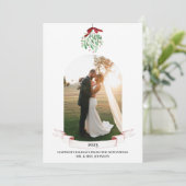 新婚水彩ミスティルートー写真ホリデーカード シーズンカード (スタンド正面)