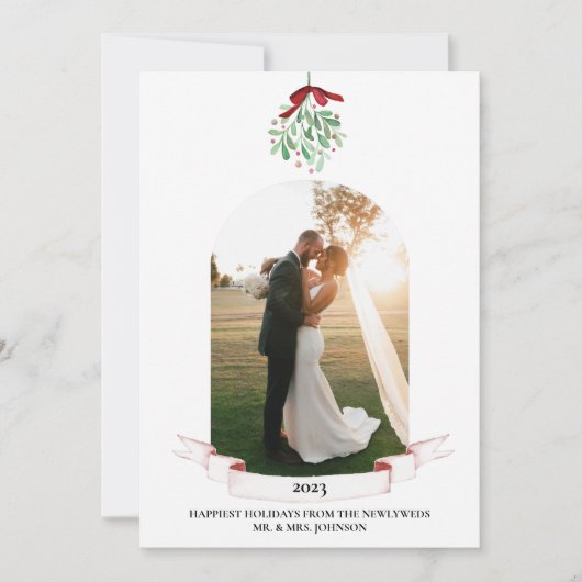 新婚水彩ミストルートのホリデーカード シーズンカード (正面)