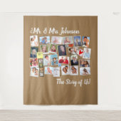 新婚生活のストーリー 写真コラージュ タペストリー (正面)