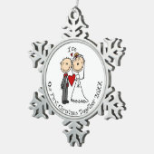 新婚第1回クリスマストゥーズスノーフレークオーナメント スノーフレークピューターオーナメント (右)