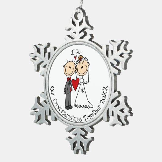 新婚第1回クリスマストゥーズスノーフレークオーナメント スノーフレークピューターオーナメント (右)