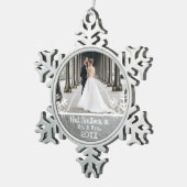 新婚第1回クリスマスフォトシルバー絵を描 スノーフレークピューターオーナメント (右)