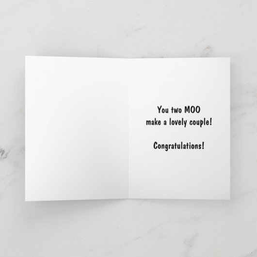 新婚約したおもしろい牛 カード (内部)